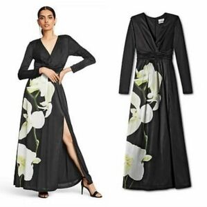 Altuzarra For Target Black Maxi Dress with White Floral Print